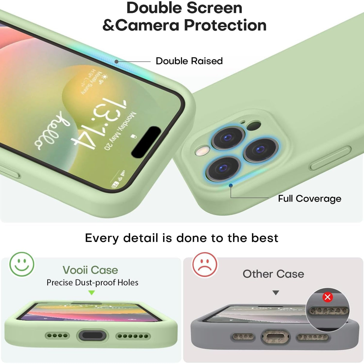 Husa de Protectie Matte TPU, Vivimall, pentru Apple iPhone 16 Pro Max, Protectie Camera, Antisoc, Antizgariere, Antialunecare, Acoperire Completa, Verde - vivimall.ro