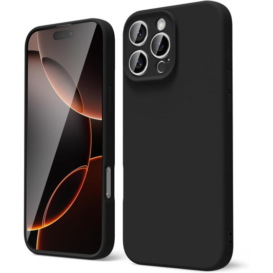 Husa de Protectie Matte TPU, Vivimall, pentru Apple iPhone 16 Pro Max, Protectie Camera, Antisoc, Antizgariere, Antialunecare, Acoperire Completa, Negru - vivimall.ro