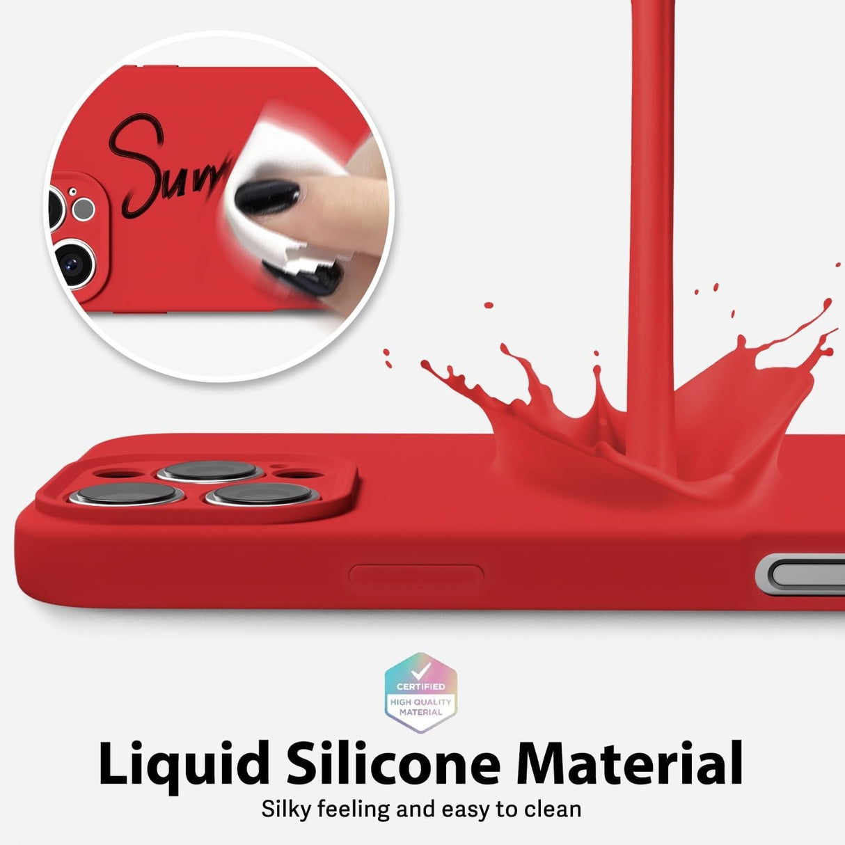 Husa de Protectie Matte TPU, Vivimall, pentru Apple iPhone 16 Pro, Protectie Camera, Antisoc, Antizgariere, Antialunecare, Acoperire Completa, Rosu - vivimall.ro