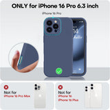 Husa de Protectie Matte TPU, Vivimall, pentru Apple iPhone 16 Pro, Protectie Camera, Antisoc, Antizgariere, Antialunecare, Acoperire Completa, Albastru - vivimall.ro