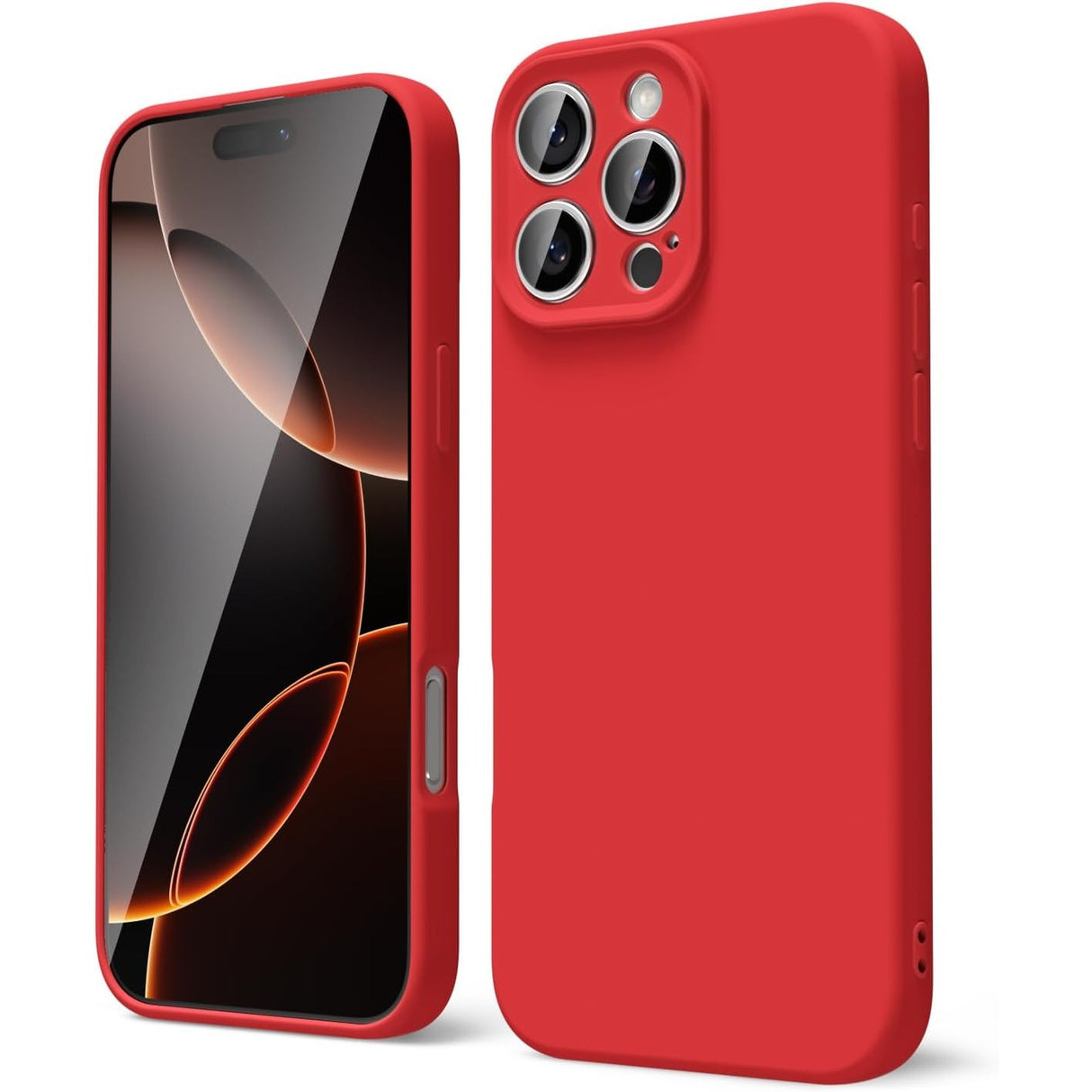 Husa de Protectie Matte TPU, Vivimall, pentru Apple iPhone 16 Pro, Protectie Camera, Antisoc, Antizgariere, Antialunecare, Acoperire Completa, Rosu - vivimall.ro