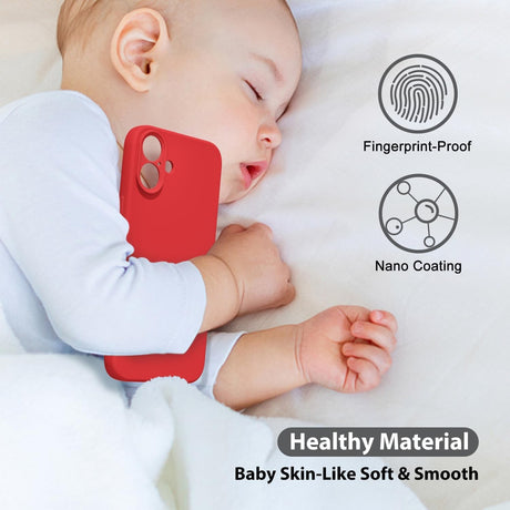 Husa de Protectie Matte TPU, Flippy, pentru Apple iPhone 16, Protectie Camera, Antisoc, Antizgariere, Antialunecare, Acoperire Completa, Rosu - vivimall.ro