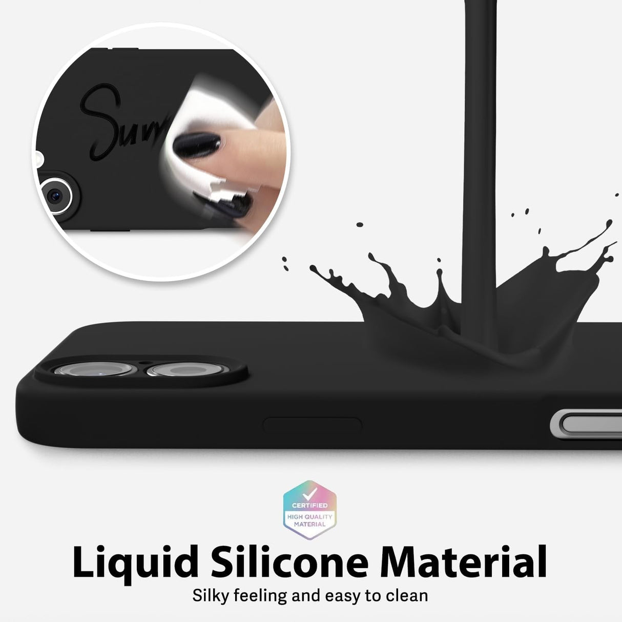 Husa de Protectie Matte TPU, Vivimall, pentru Apple iPhone 16, Protectie Camera, Antisoc, Antizgariere, Antialunecare, Acoperire Completa, Negru - vivimall.ro