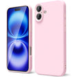 Husă Matte TPU roz pentru Apple iPhone 16, vedere frontală, protecție cameră și margini