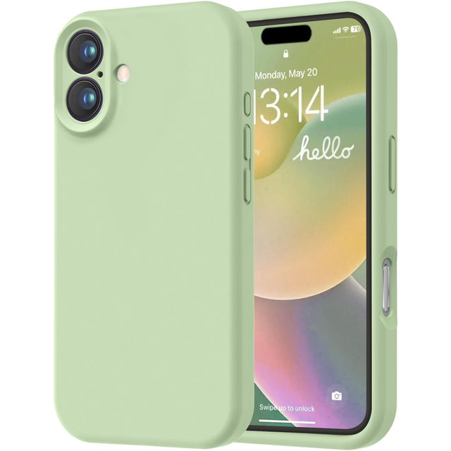 Husa de Protectie Matte TPU, Vivimall, pentru Apple iPhone 16, Protectie Camera, Antisoc, Antizgariere, Antialunecare, Acoperire Completa, Verde - vivimall.ro