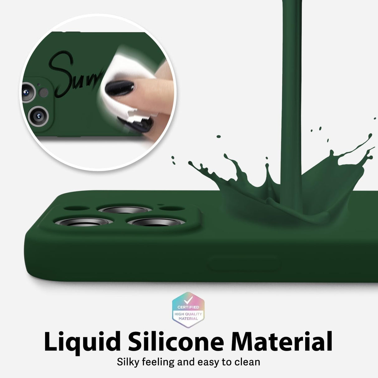 Husa de Protectie Matte TPU, Vivimall, pentru Realme C55, Protectie Camera, Antisoc, Antizgariere, Antialunecare, Acoperire Completa, Verde - vivimall.ro
