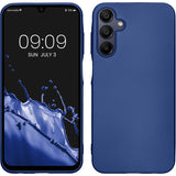 Husă Matte TPU albastră pentru Samsung Galaxy A35 5G, vedere frontală, protecție completă