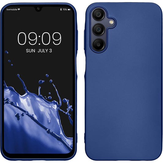 Husa de Protectie Matte TPU, Vivimall, pentru Samsung Galaxy A35 5G, Protectie Camera, Antisoc, Antizgariere, Antialunecare, Acoperire Completa, Albastru - vivimall.ro