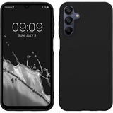 Husă Matte TPU neagră pentru Samsung Galaxy A35 5G, vedere frontală, protecție completă antisoc