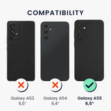 Husă TPU mat roșie Samsung Galaxy A55 5G, detaliu buză ridicată protecție cameră foto