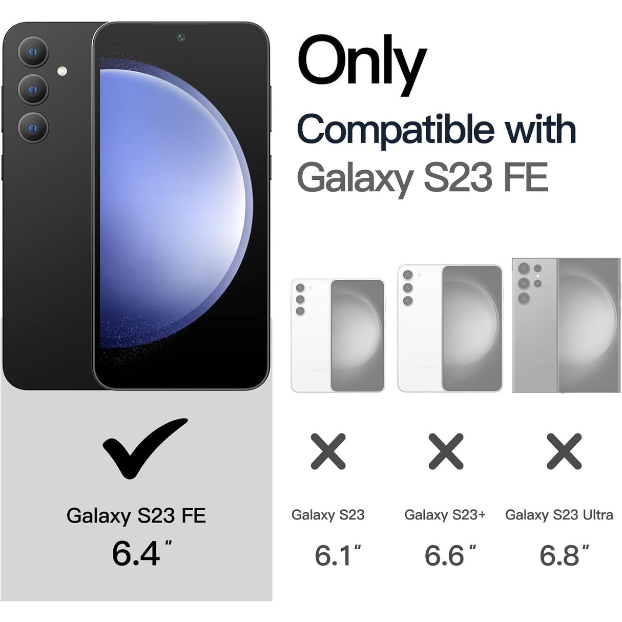 Husă TPU neagră Samsung Galaxy S23 FE 5G montată pe telefon, vedere spate lifestyle
