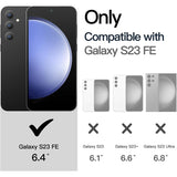 Husă TPU neagră Samsung Galaxy S23 FE 5G montată pe telefon, vedere spate lifestyle