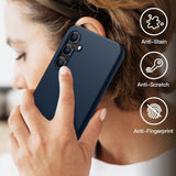 Husă Samsung Galaxy S23 FE 5G din TPU mat albastru, vedere din spate cu decupaj cameră