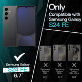 Husă TPU mată neagră Samsung Galaxy S24 FE, vedere de ansamblu, protecție completă antisoc