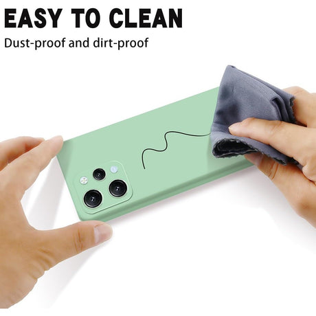 Husă Xiaomi Redmi 12 verde mat, detaliu buză ridicată protecție cameră foto