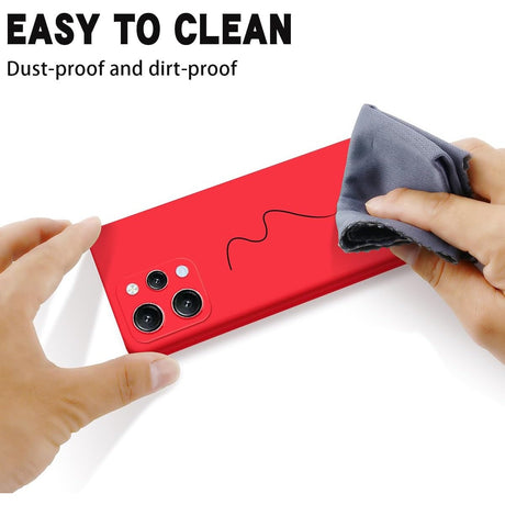 Husă Xiaomi Redmi 12 roșie din TPU mat, detaliu spate cu buză ridicată pentru cameră