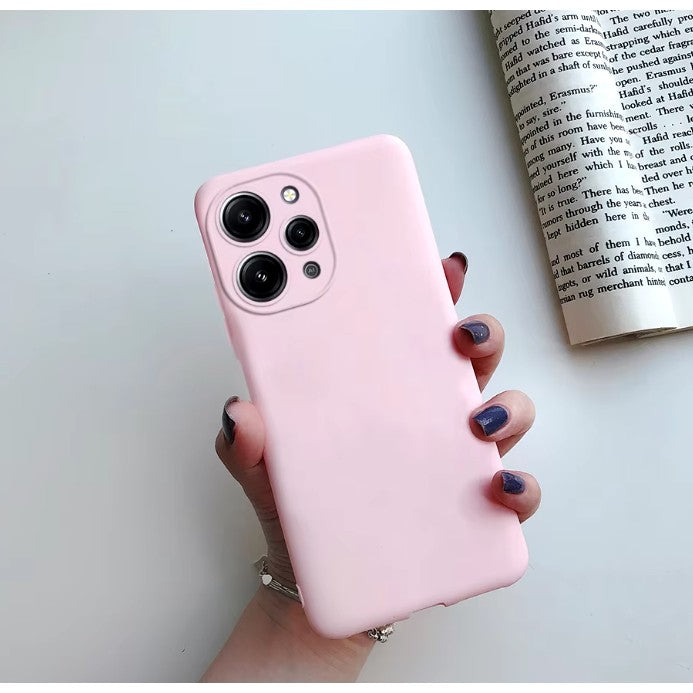 Husa de Protectie Matte TPU, Vivimall, pentru Xiaomi Redmi 12, Protectie Camera, Antisoc, Antizgariere, Antialunecare, Acoperire Completa, Roz - vivimall.ro