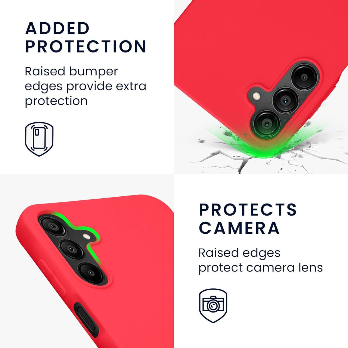 Husa de Protectie Matte TPU, Vivimall, pentru Xiaomi Redmi 13C, Protectie Camera, Antisoc, Antizgariere, Antialunecare, Acoperire Completa, Rosu - vivimall.ro