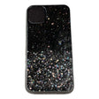 Husă protecție Apple iPhone 7 Luxury Glitter Stele negru, vedere frontală carcasă spate