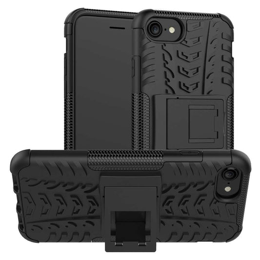 Husa de protectie Vivimall pentru Apple iPhone SE 2020 Defender Model 3 cu Suport, Negru - vivimall.ro