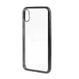 Husă TPU electroplacat neagră antisoc pentru Apple iPhone X și XS, vedere frontală și spate