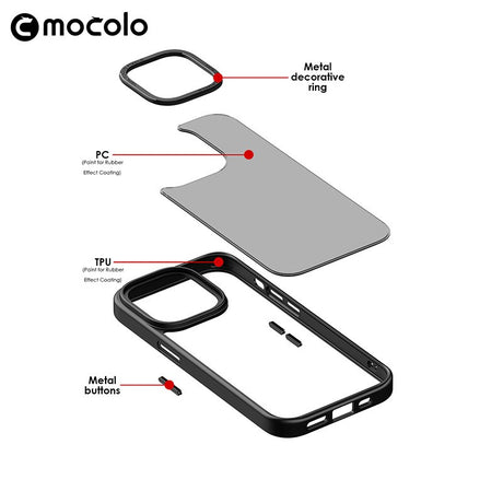 Husa de protectie pentru iPhone 14 Plus, cu suport metalic pentru camera, Bracket Series, Flippy, Protectie Antisoc, PC mat, silicon moale pe margini, Albastru - vivimall.ro