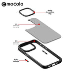 Husa de protectie pentru iPhone 14 Plus, cu suport metalic pentru camera, Bracket Series, Flippy, Protectie Antisoc, PC mat, silicon moale pe margini, Transparent - vivimall.ro