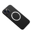 Husa de protectie pentru iPhone 14 Plus, Vivimall, Magnetica, MagSafe, Carbon Fiber Protectie Antisoc, Negru - vivimall.ro