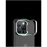 Husa de protectie pentru iPhone 14 Pro, cu suport metalic pentru camera, Bracket Series, Flippy, Protectie Antisoc, PC mat, silicon moale pe margini, Negru - vivimall.ro