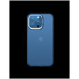 Husă iPhone 14 Pro Bracket Series albastru, spate PC mat și margini silicon, vedere frontală