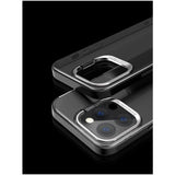 Husa de protectie pentru iPhone 14 Pro Max, cu suport metalic pentru camera, Bracket Series, Flippy, Protectie Antisoc, PC mat, silicon moale pe margini, Negru - vivimall.ro