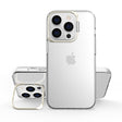 Husă iPhone 14 Pro Max Bracket Series transparentă cu suport metalic cameră, vedere frontală