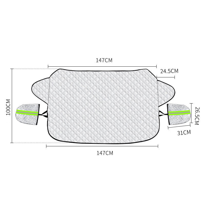 Husa de Protectie pentru Parbriz, Flippy, Protectie pentru Zapada Gridnina Soare, Scut Auto anti Zapada, 150 x 110 cm Argintiu - vivimall.ro