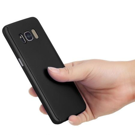Husa de protectie pentru Samsung Galaxy S8 Full Cover 360 Negru + Folie de protectie - vivimall.ro
