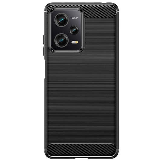 Husa de Protectie pentru Xiaomi Redmi 12 Pro, Vivimall, Protectie 360, din TPU cu element de Carbon, Anti Alunecare, 1.8 mm, Negru - vivimall.ro
