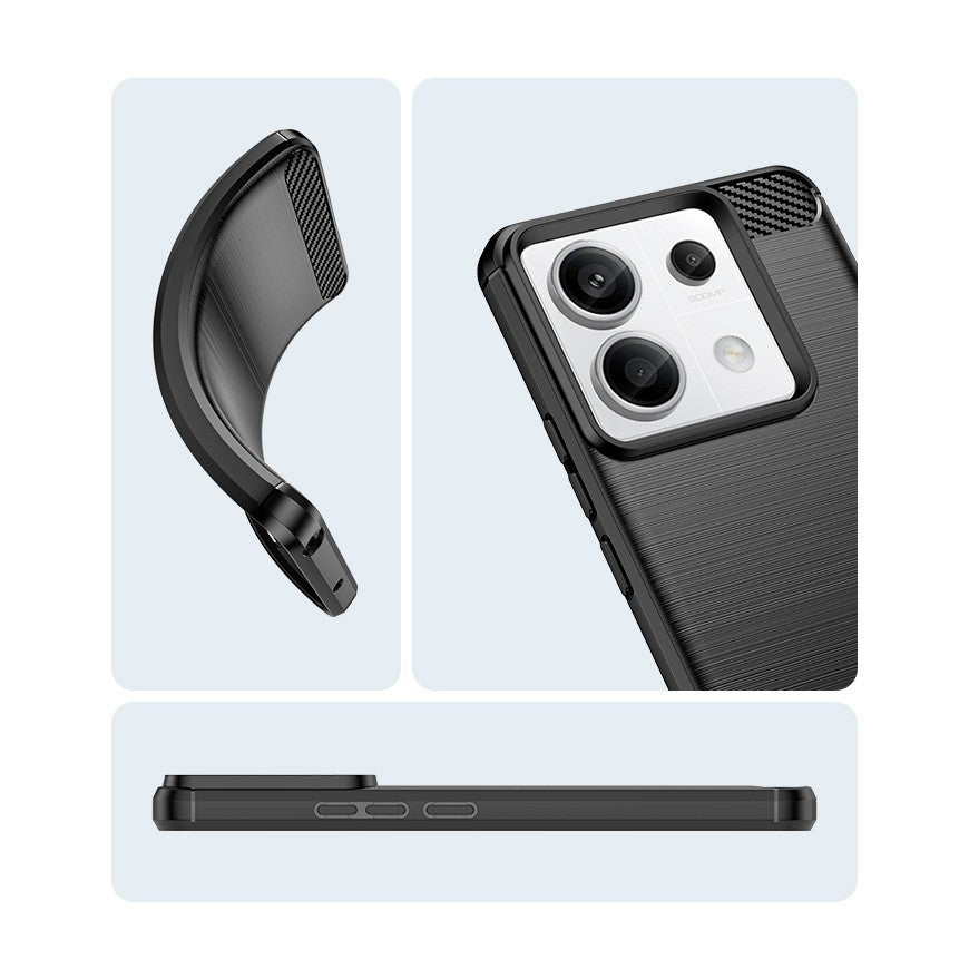 Husa de Protectie pentru Xiaomi Redmi Note 13 5G, Vivimall, Protectie 360, din TPU cu element de Carbon, Anti Alunecare, 1.8 mm, Negru - vivimall.ro