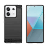 Husa de Protectie pentru Xiaomi Redmi Note 13 Pro, Vivimall, Protectie 360, din TPU cu element de Carbon, Anti Alunecare, 1.8 mm, Negru - vivimall.ro