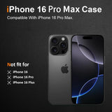 Husă protecție iPhone 16 Pro Max din silicon și PC transparent, unghi lateral stânga
