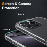 Husă silicon PC iPhone 16 Pro montată pe telefon, vedere spate cu design transparent