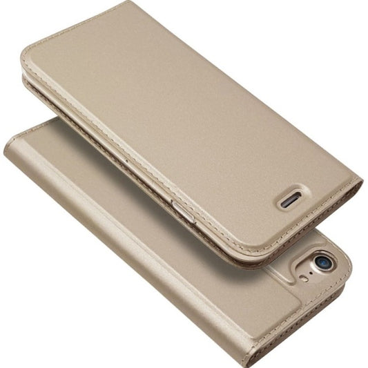 Husa de Protectie Tip Carte, Vivimall, pentru Apple iPhone 7/8/SE 2020, Capac Oglinda, din Piele Ecologica si PC, Auriu - vivimall.ro