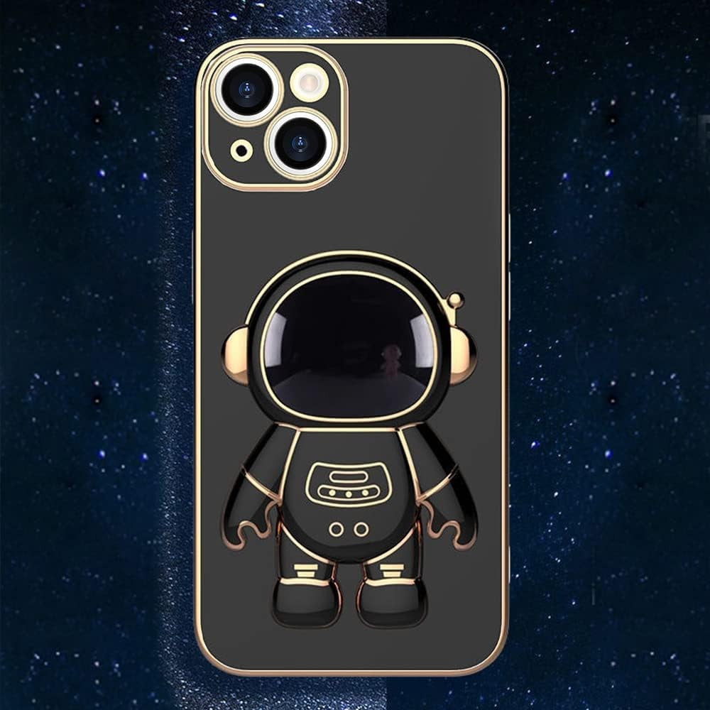 Husă antisoc iPhone 14 model astronaut, detaliu colț cu protecție la impact