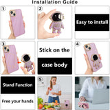 Husa de Protectie TPU 2in1, Vivimall, pentru Apple iPhone 14 Plus, Astronaut cu Suport, Antisoc, Rezistenta la Impact, Protectie Camera, Mov - vivimall.ro