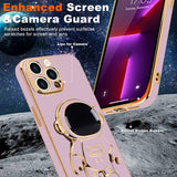 Husă antisoc 2in1 mov pentru iPhone 14 Pro Max montată pe telefon, perspectivă spate