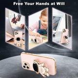 Husa de Protectie TPU 2in1, Vivimall, pentru Apple iPhone 14 Pro Max, Astronaut cu Suport, Antisoc, Rezistenta la Impact, Protectie Camera, Roz - vivimall.ro