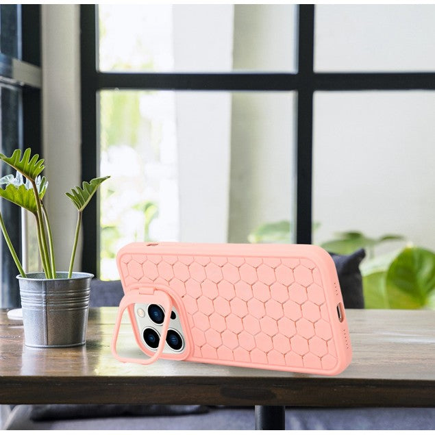 Husa de Protectie TPU, Vivimall, pentru Apple iPhone 14 Pro Max, 3D Cube, cu Inel, Protectie Camera, Antisoc, Antizgariere, Antialunecare, Acoperire Completa, Roz - vivimall.ro
