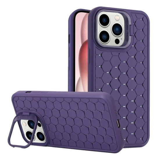 Husa de Protectie TPU, Vivimall, pentru Apple iPhone 14 Pro Max, 3D Cube, cu Inel, Protectie Camera, Antisoc, Antizgariere, Antialunecare, Acoperire Completa, Mov - vivimall.ro
