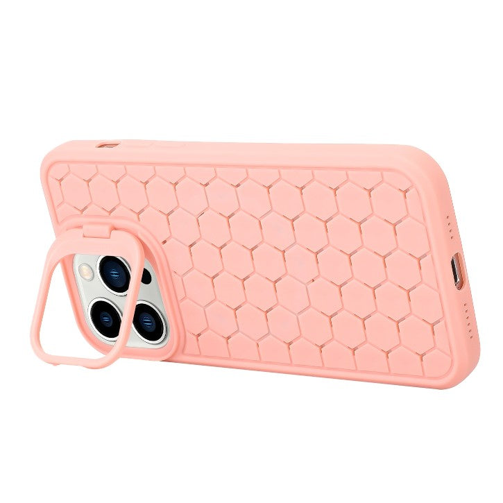 Husa de Protectie TPU, Vivimall, pentru Apple iPhone 15 Plus, 3D Cube, cu Inel, Protectie Camera, Antisoc, Antizgariere, Antialunecare, Acoperire Completa, Roz - vivimall.ro