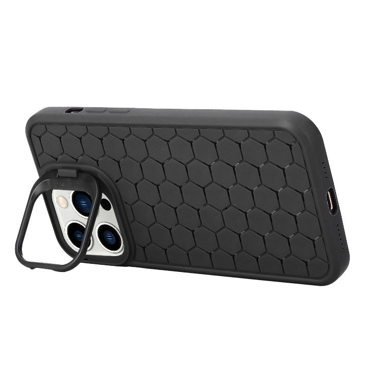 Husa de Protectie TPU, Vivimall, pentru Apple iPhone 15 Pro, 3D Cube, cu Inel, Protectie Camera, Antisoc, Antizgariere, Antialunecare, Acoperire Completa, Negru - vivimall.ro