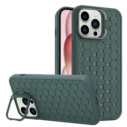 Husa de Protectie TPU, Vivimall, pentru Apple iPhone 15 Pro, 3D Cube, cu Inel, Protectie Camera, Antisoc, Antizgariere, Antialunecare, Acoperire Completa, Verde - vivimall.ro