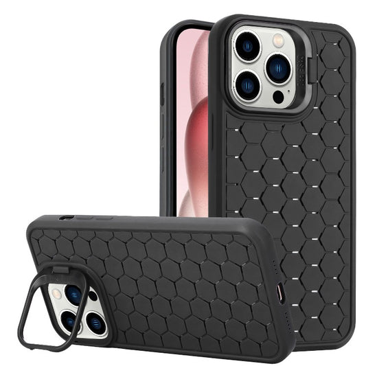 Husa de Protectie TPU, Vivimall, pentru Apple iPhone 15 Pro Max, 3D Cube, cu Inel, Protectie Camera, Antisoc, Antizgariere, Antialunecare, Acoperire Completa, Negru - vivimall.ro